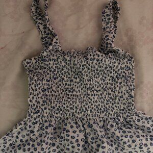 Blue and white Flounce top